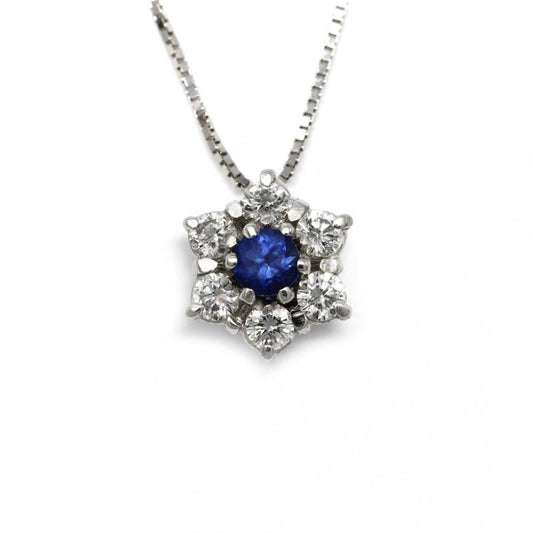 Pendente con Diamanti CT 0.29 e Zaffiro CT 0.18