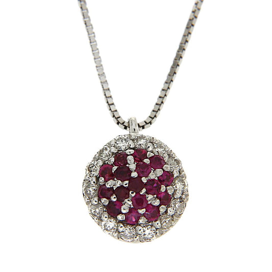 Pendente con Rubini CT 0.13 e Diamanti CT 0.08