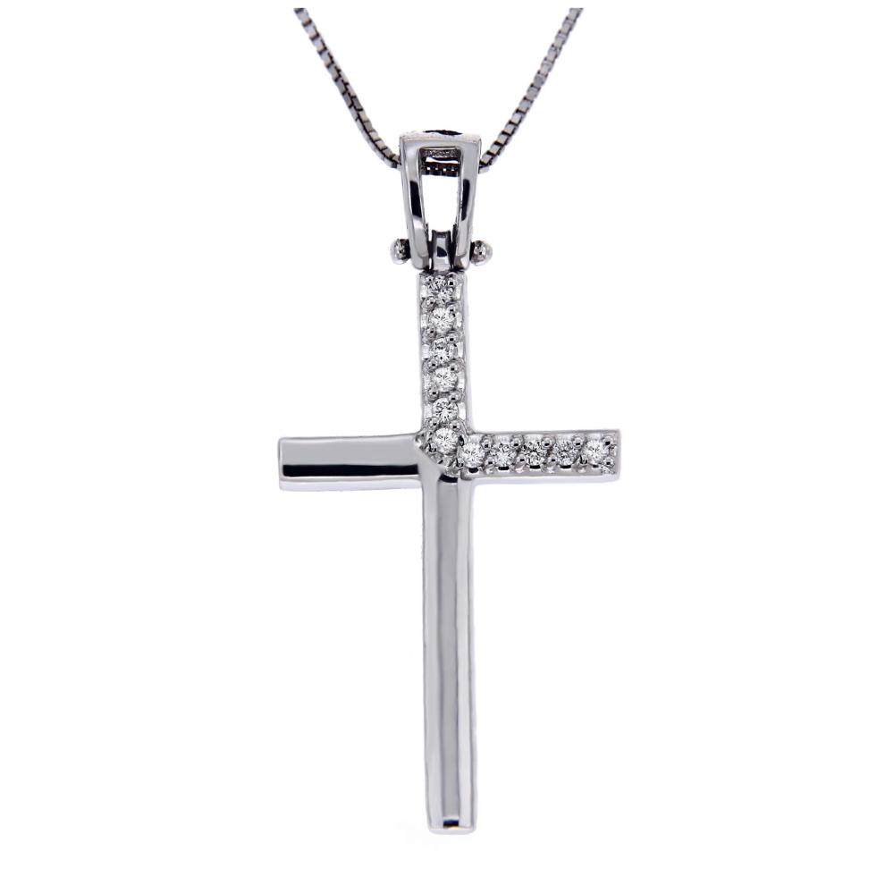 Pendente Croce con Diamanti CT 0.10