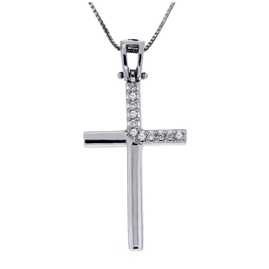 Pendente Croce con Diamanti CT 0.10
