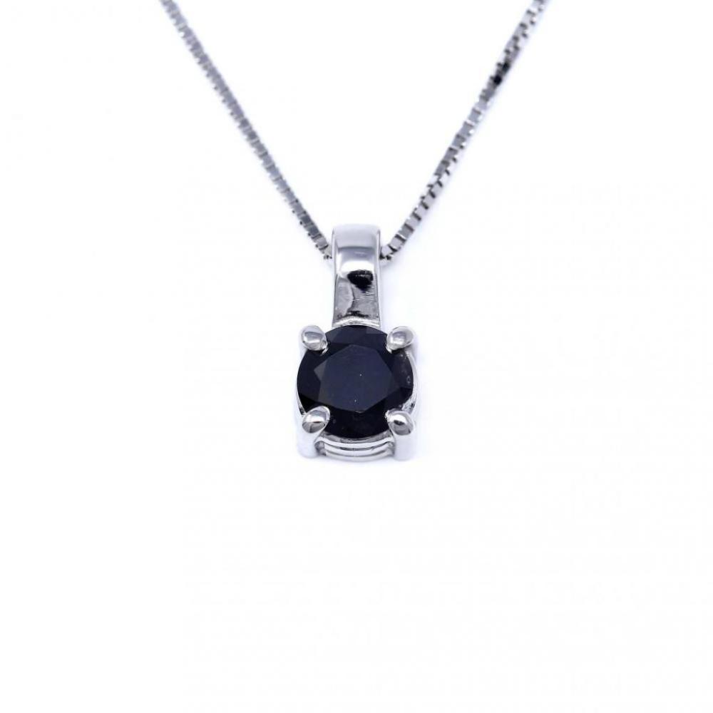 Pendente Punto Luce con Diamante Nero CT 0.16