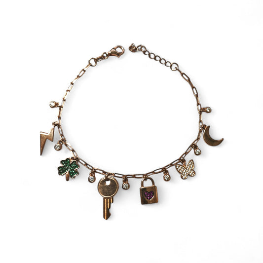 Bracciale Fantasy in Argento 925 Rosato con Zirconi cm 16+3