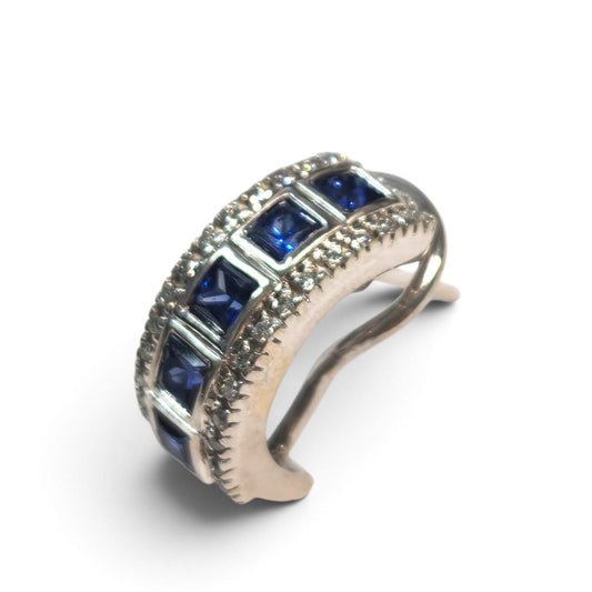 Orecchini in Oro 18kt con Zaffiri CT 1.42 e Diamanti CT 0.25