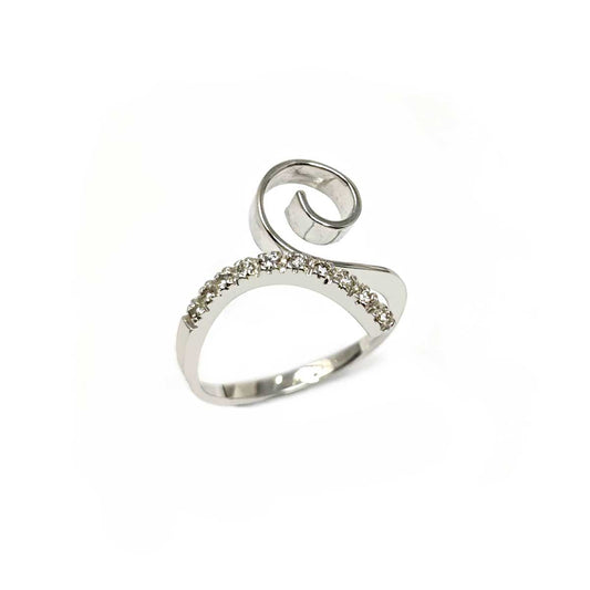 Anello Stilizzato con 10 Diamanti CT 0.14