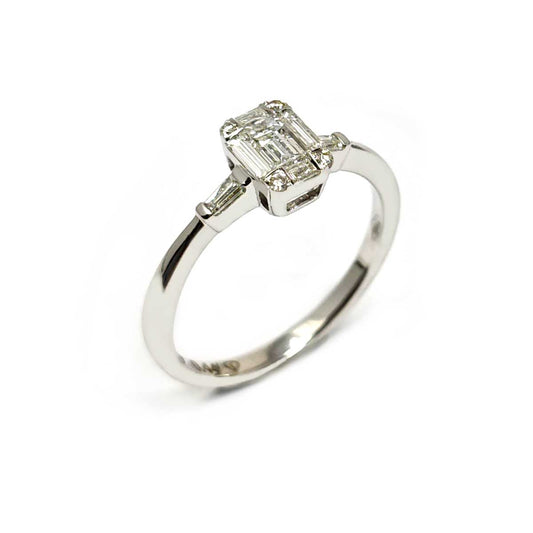 Anello con Diamanti Taglio Baguette CT 0.44