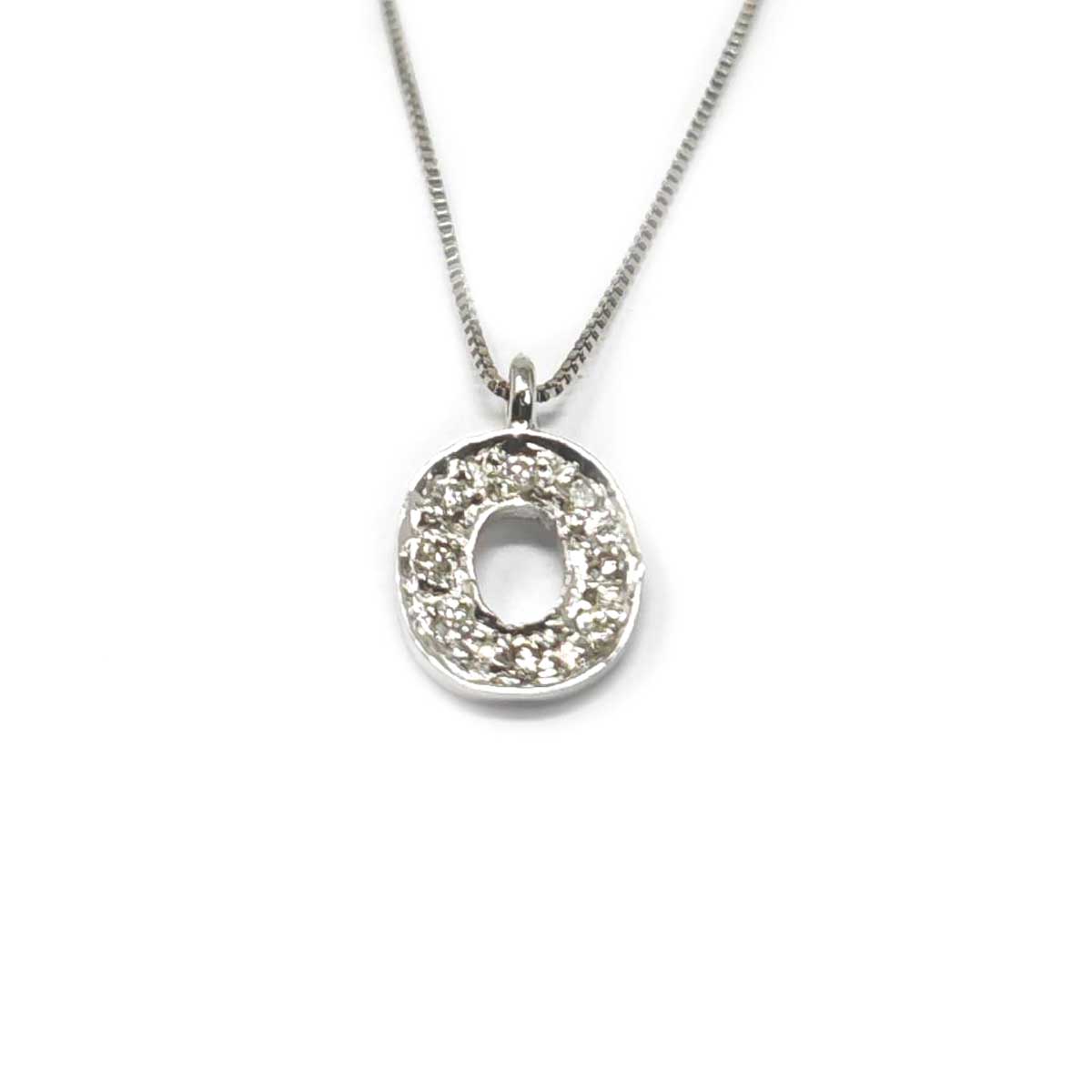 Pendente Lettera O con Diamanti CT 0.05