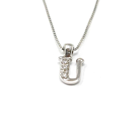 Pendente Lettera U con Diamanti CT 0.03
