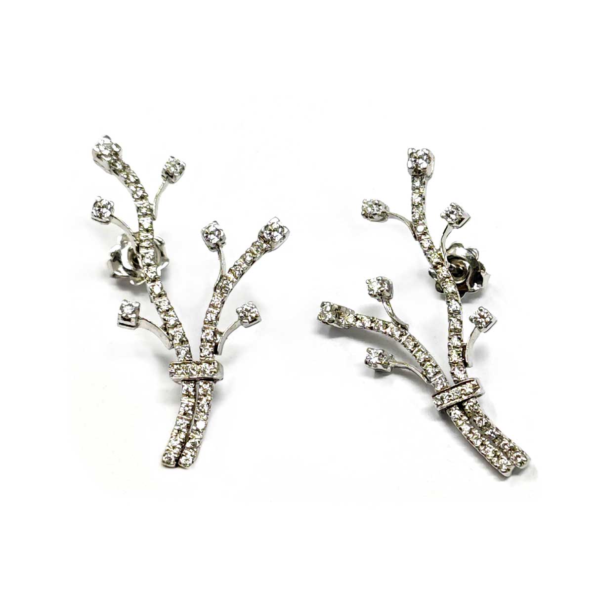 Orecchini Albero in Oro Bianco e Diamanti Collezione S. Dali