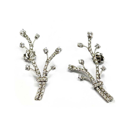Orecchini Albero in Oro Bianco e Diamanti Collezione S. Dali