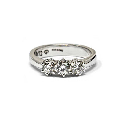 Anello Trilogy in Oro Bianco e Diamanti CT 0.72