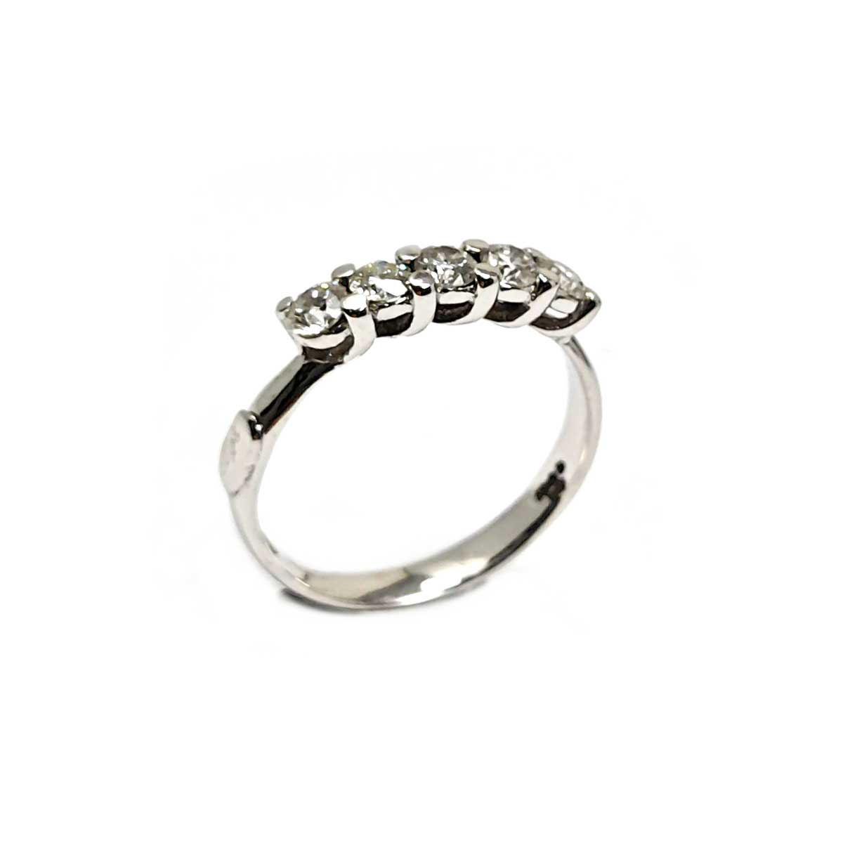 Anello Veretta con 5 Diamanti CT 0.45