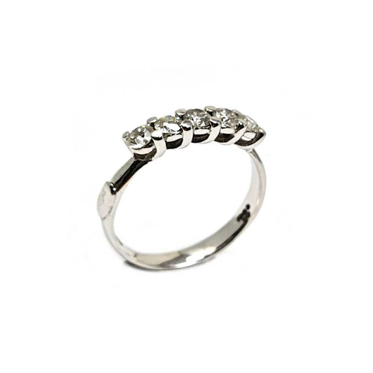 Anello Veretta con 5 Diamanti CT 0.45