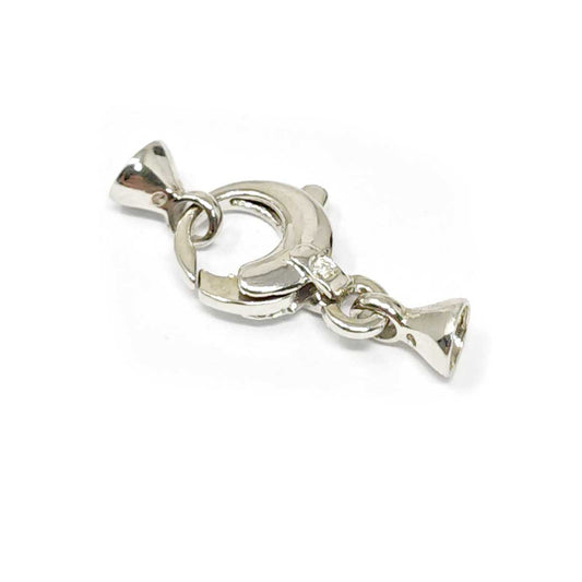 Chiusura in Oro Bianco per filo di Perle