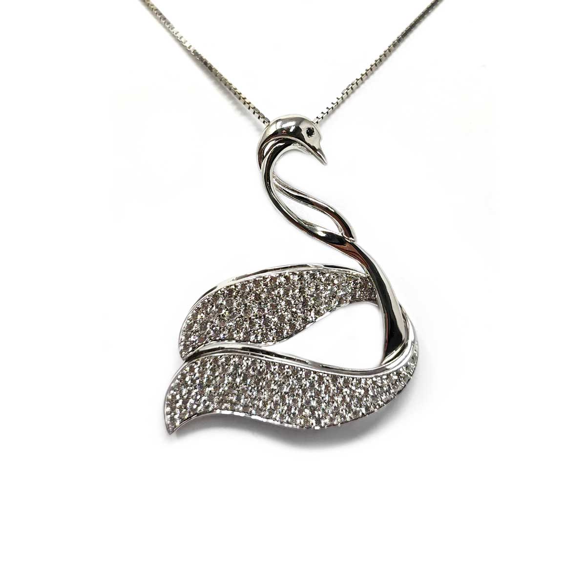 Pendente in Oro e Diamanti CT 2.92 Cigno Collezione S.Dalì