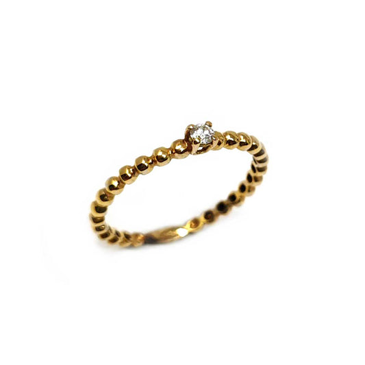 Anello Solitario in Oro Rosa CT 0.06