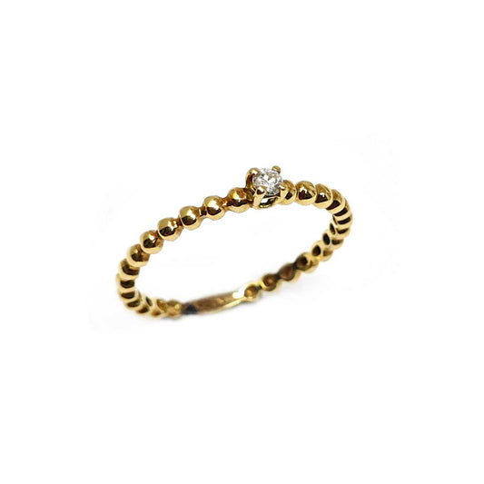 Anello Solitario in Oro Giallo CT 0.06