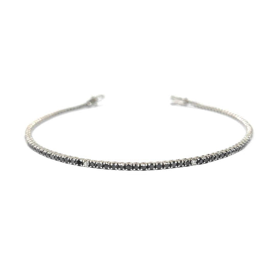 Bracciale Tennis con Diamanti Neri CT 1.61 e Diamanti CT 0.14