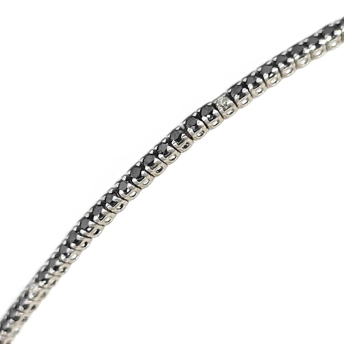 Bracciale Tennis con Diamanti Neri CT 1.61 e Diamanti CT 0.14