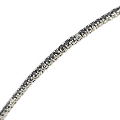 Bracciale Tennis con Diamanti Neri CT 1.61 e Diamanti CT 0.14