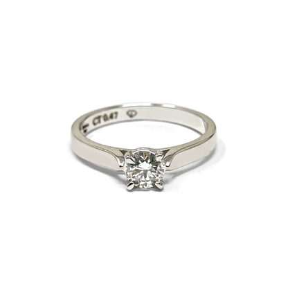 Anelo Solitario Fantasy in Oro Bianco e Diamante CT 0.47
