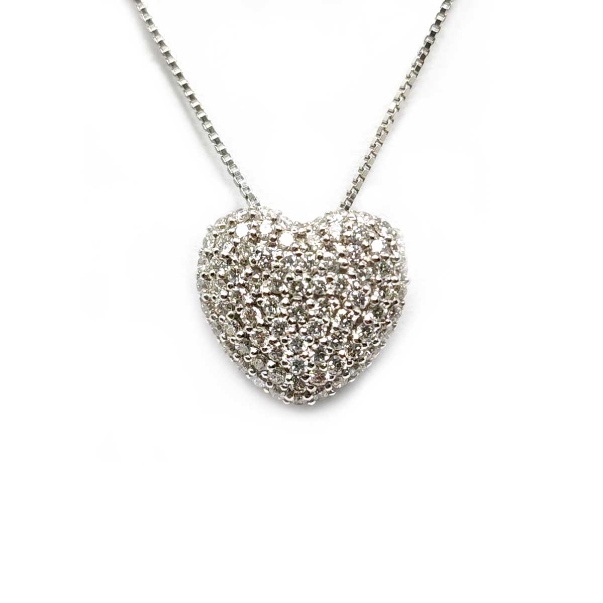 Pendente Cuore in Oro Bianco e Diamanti CT 0.79