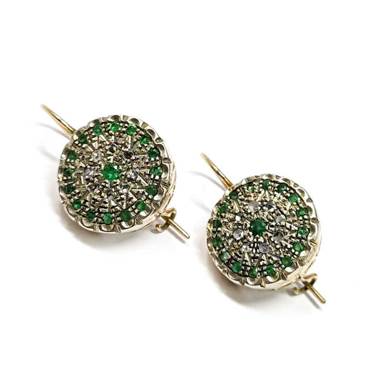 Orecchini Toppa Palermitana con Smeraldi e Diamanti Corone