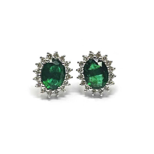 Orecchini con Smeraldo CT 3.08 e Diamanti CT 0.78