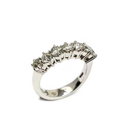Anello Veretta 7 Pietre con Diamanti CT 1.42