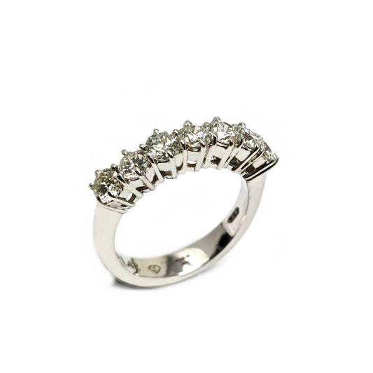 Anello Veretta 7 Pietre con Diamanti CT 1.42
