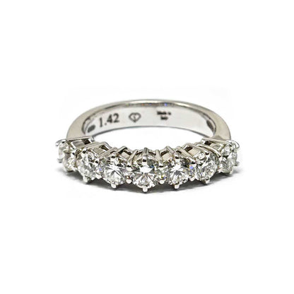 Anello Veretta 7 Pietre con Diamanti CT 1.42