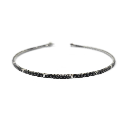 Bracciale Tennis con Diamanti Neri CT 0.50 e Bianchi CT 0.07