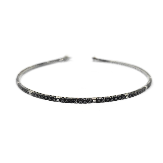 Bracciale Tennis con Diamanti Neri CT 0.35 e Bianchi CT 0.07