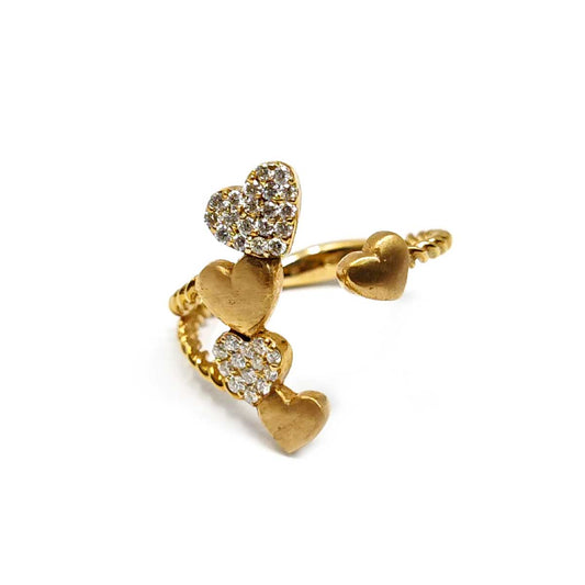 Anello in Oro Rosa con cuori di Diamanti CT 0.25