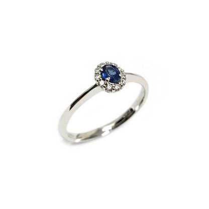 Anello con Zaffiro CT 0.20 e Diamanti CT 0.10