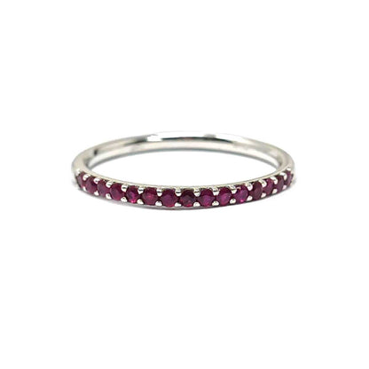 Anello Veretta con Rubini CT 0.25