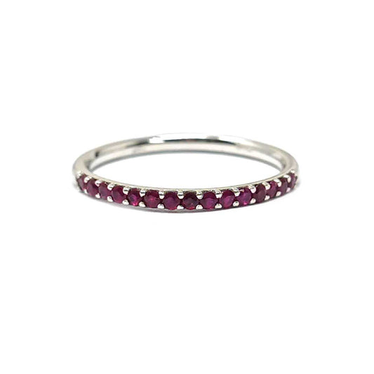 Anello Veretta con Rubini CT 0.25