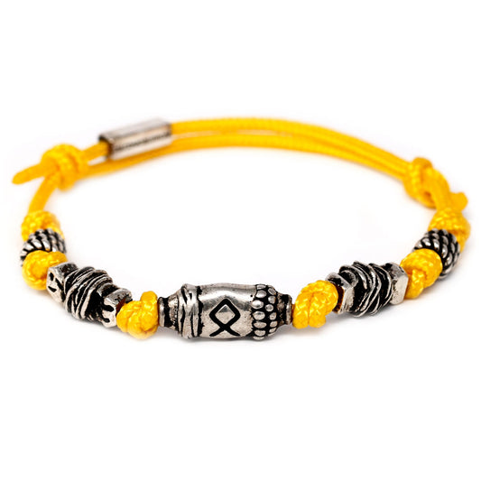 Bracciale in Argento 925 con cordoncino giallo