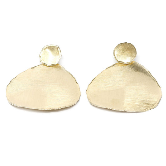 Orecchini Stile Etrusco Piatti in Argento 925 Giallo