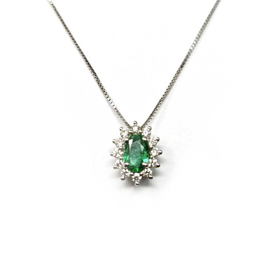 Pendente con Smeraldo CT 0.35 e Diamanti CT 0.12