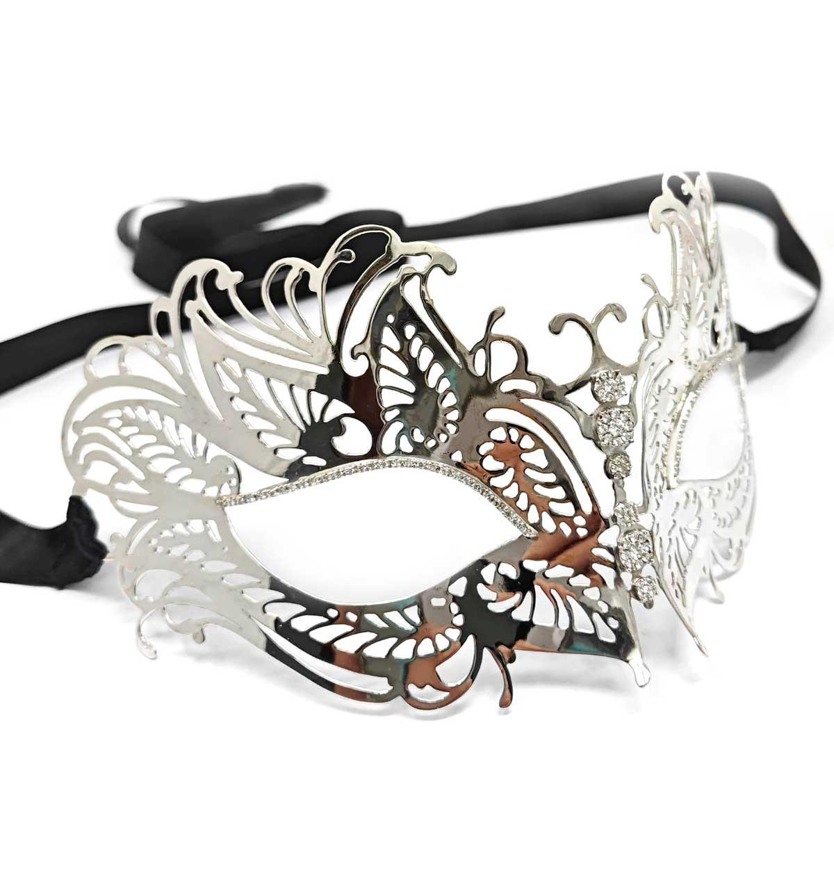 Maschera in Oro Bianco con Diamanti CT 6.01 Veneziana