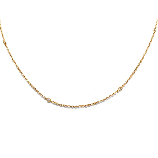 Collana Crieri in oro rosa 18kt  - Collezione Zefiro con Diamanti CT 0.15