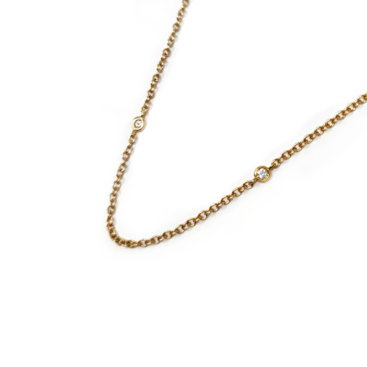 Collana Crieri in oro rosa 18kt  - Collezione Zefiro con Diamanti CT 0.15