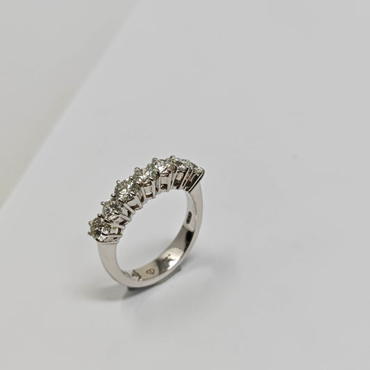 Anello Veretta 7 Pietre con Diamanti CT 1.42