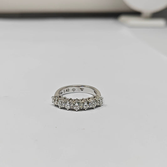 Anello Veretta 7 Pietre con Diamanti CT 1.42