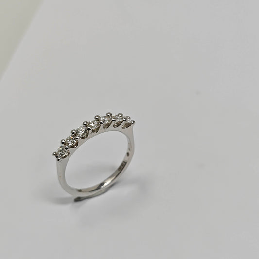Anello Veretta 7 Pietre con Diamanti CT 0.60