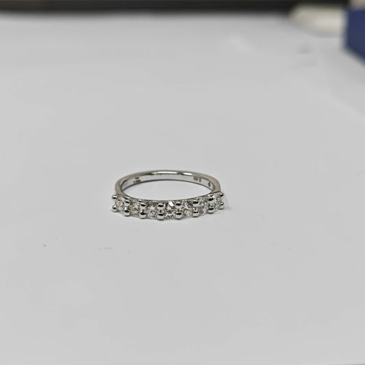Anello Veretta 7 Pietre con Diamanti CT 0.60