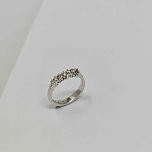 Anello Veretta 7 Pietre con Diamanti CT 0.21