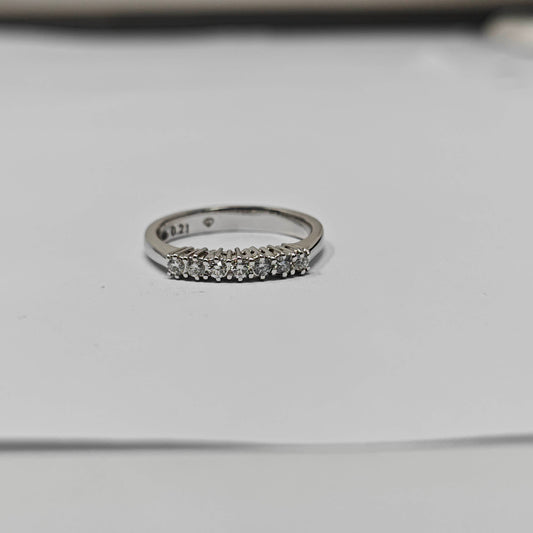 Anello Veretta 7 Pietre con Diamanti CT 0.21