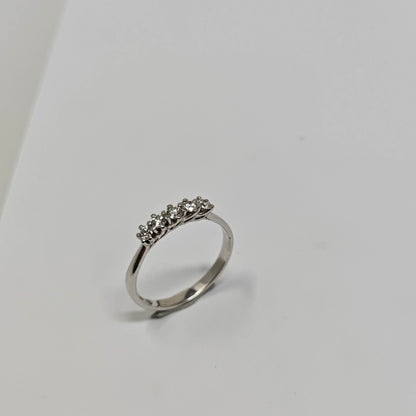 Anello Veretta 5 Pietre con Diamanti CT 0.30