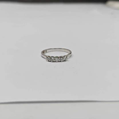 Anello Veretta 5 Pietre con Diamanti CT 0.30